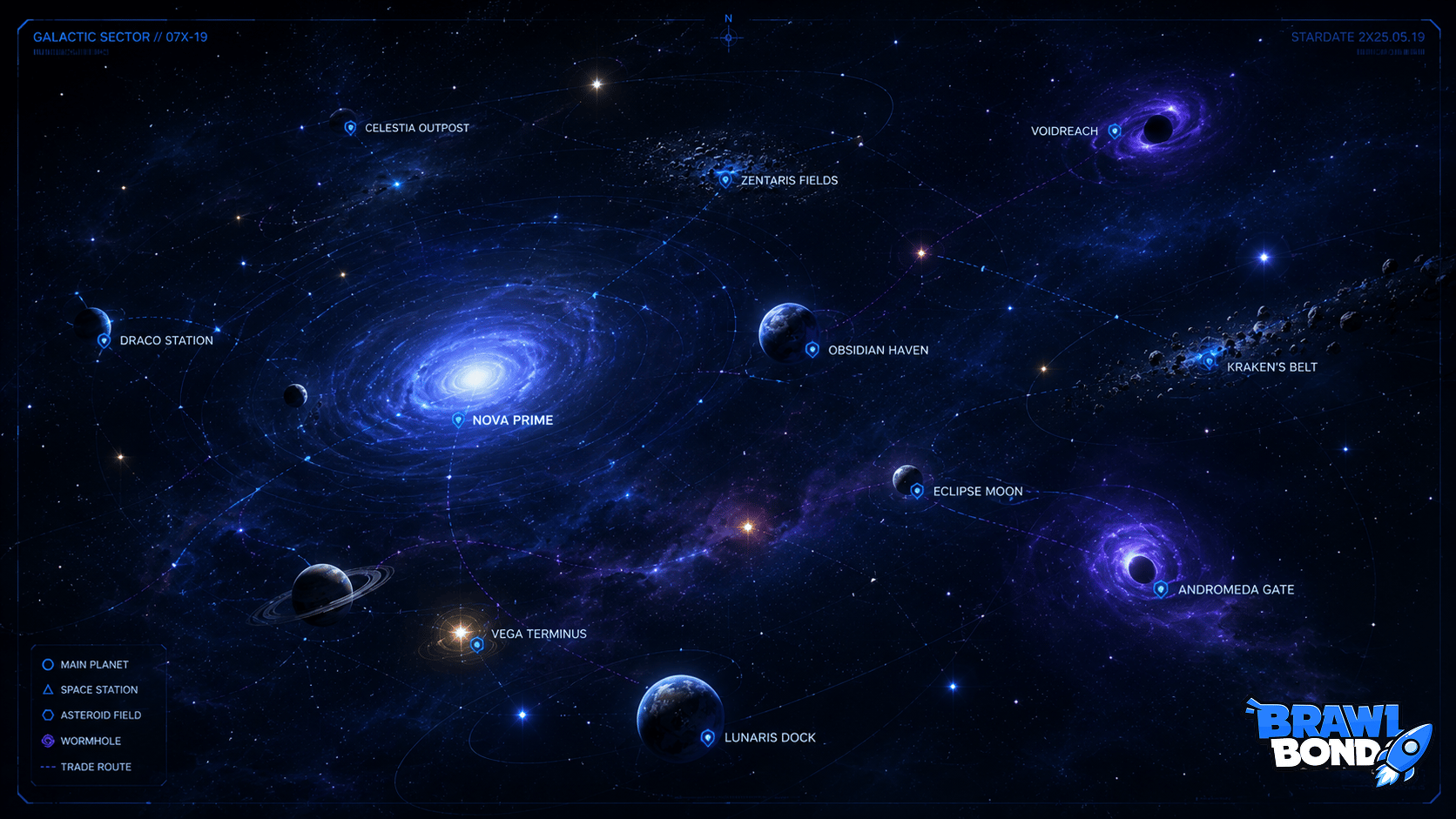 BrawlBond galactic sector map